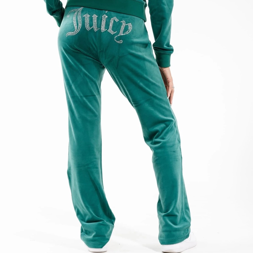 Juicy Couture OG‎ Bling Velour Green Rhinestone Tracksuit PANTS ONLY Womans NWT